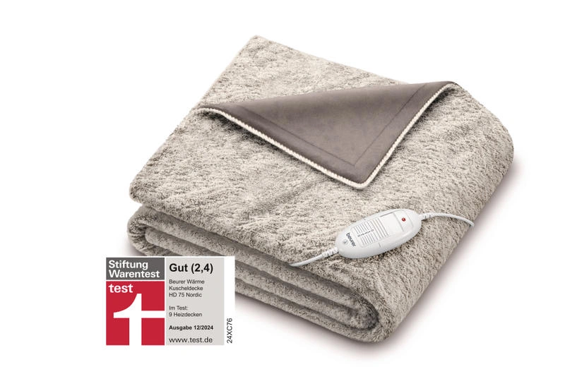 Vyhřívaná deka BEURER HD75Nordic tmavě šedá luxusní hebký povrch - Obrázek 3