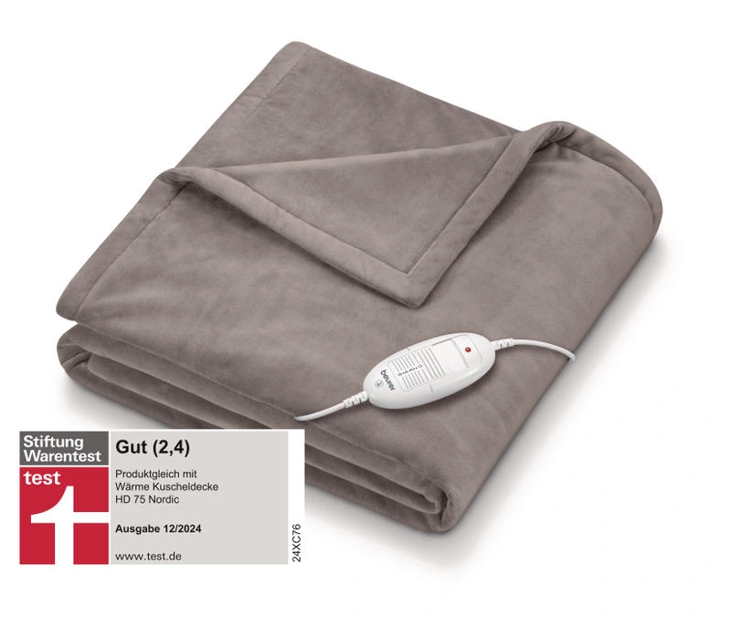 Vyhřívaná deka BEURER HD75Taupe béžová hebký povrch - Obrázek 3